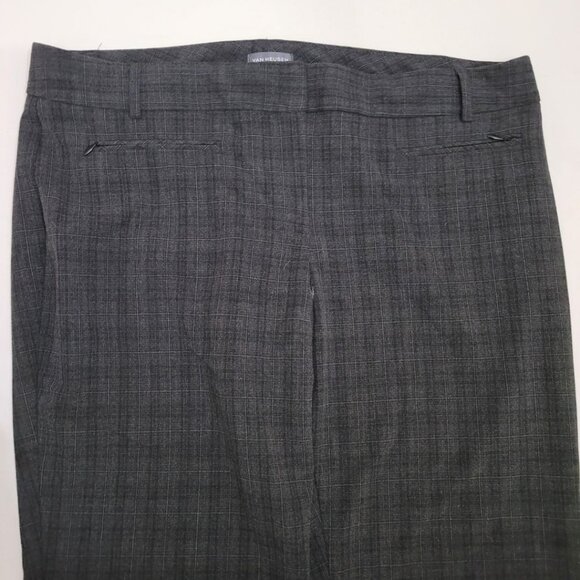 Van Heusen Dress Pants Women's Size 14 Trousers Pockets Dark Gray Zipper Button - Picture 2 of 10